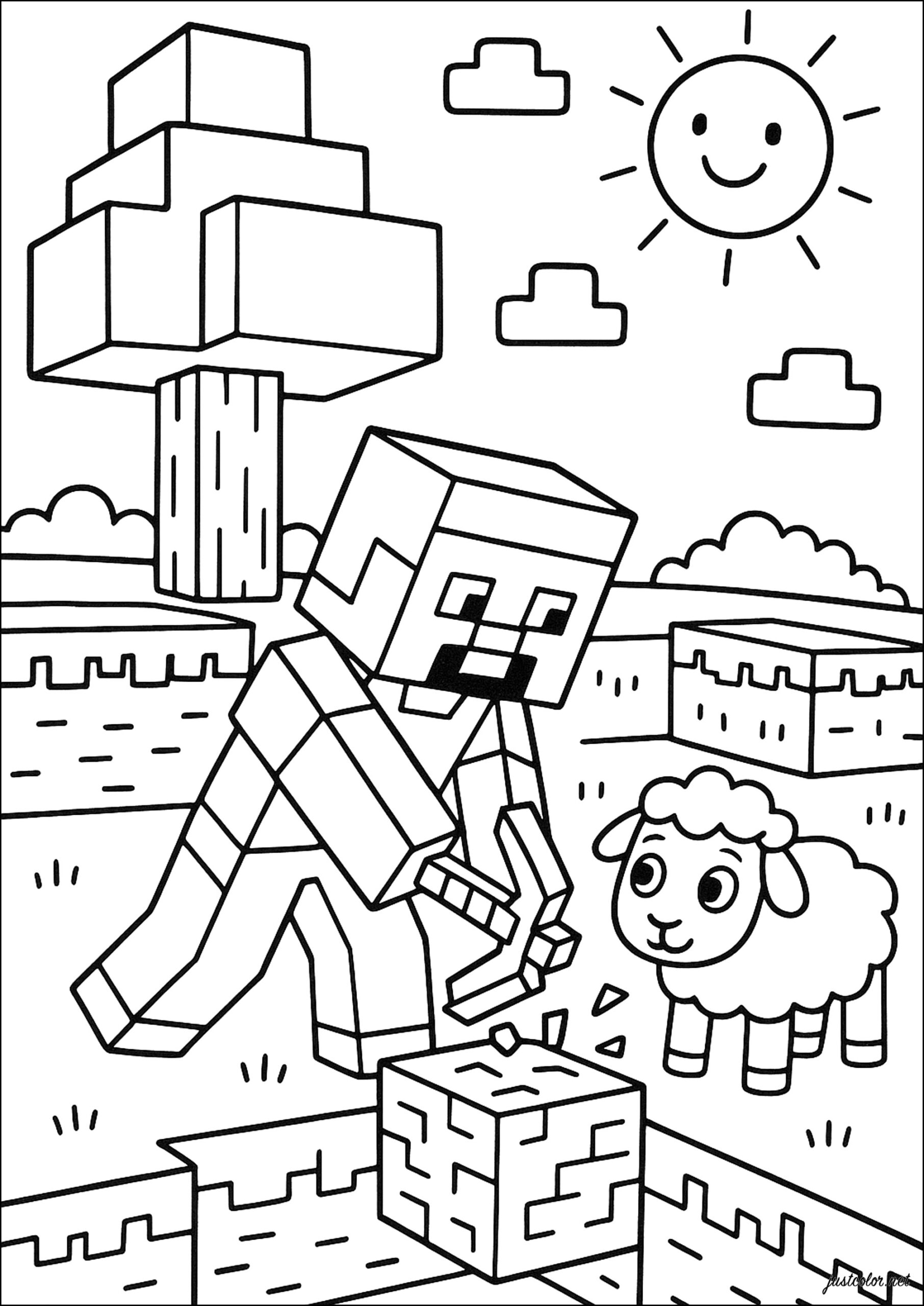 Sheep In The Minecraft Universe Minecraft Coloring Pages