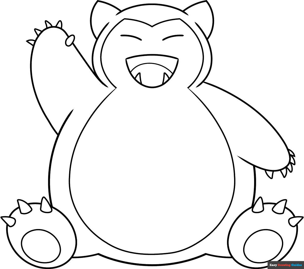 Snorlax Pok mon Coloring Page Easy Drawing Guides Snorlax Pok mon Coloring Page Easy Drawing Guides