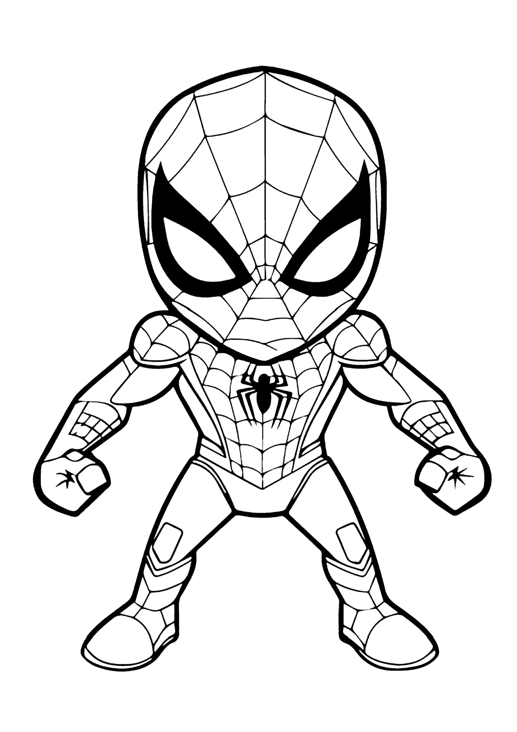Spider Man Chibi Ready For Battle Spider Man Coloring Pages