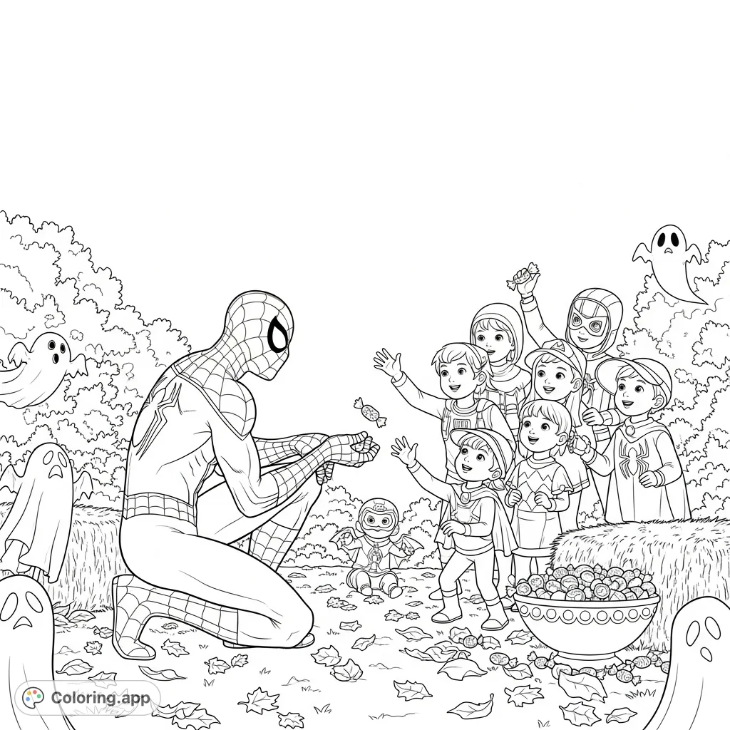 Spider Man s Autumn Treat Coloring app