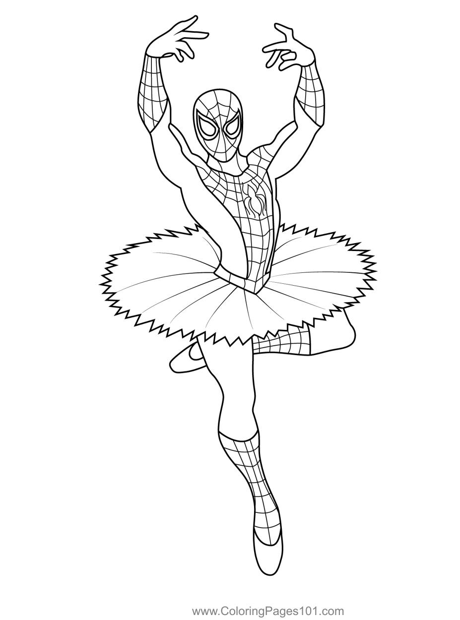 Spiderman Ballet Coloring Page For Kids Free Spider Man Printable Coloring Pages Online For Kids ColoringPages101 Coloring Pages For Kids