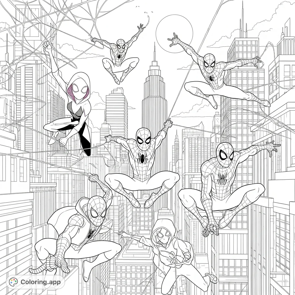 Spiderman City Night Adventure Coloring app