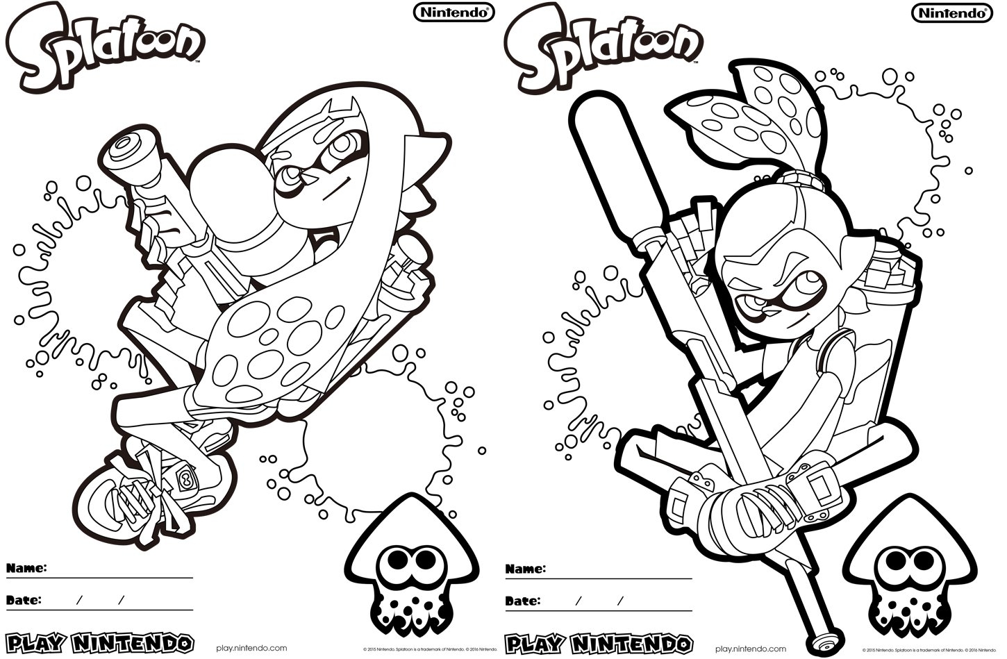 Splatoon Printable Coloring Pages Play Nintendo 