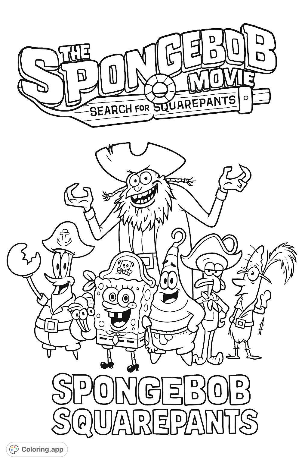 Spongebob Movie Crew Coloring app