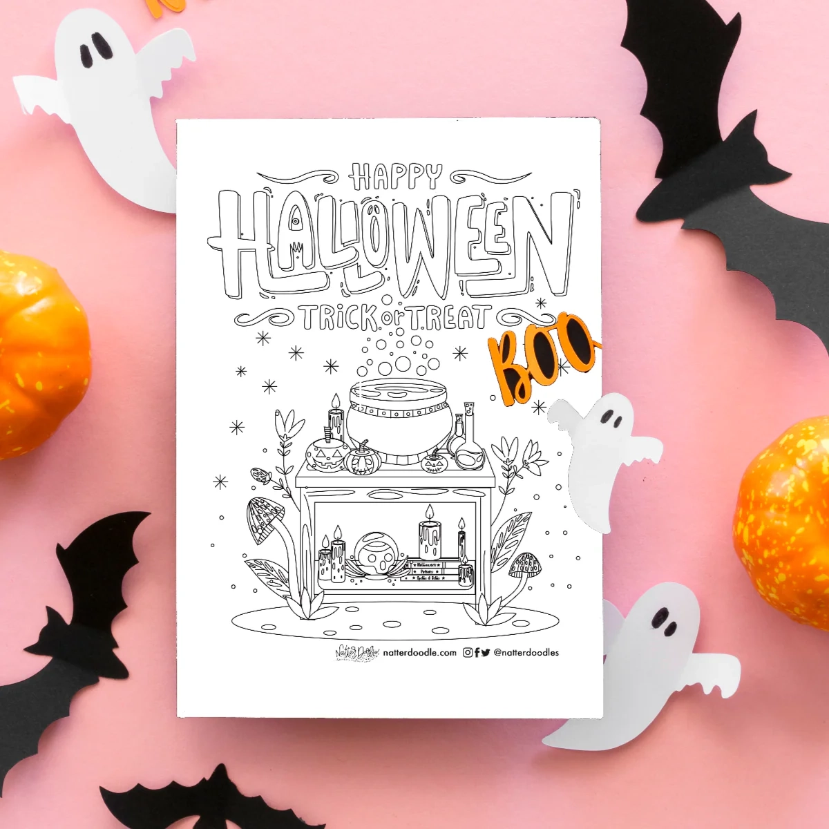 Spooky Halloween Coloring Pages NatterDoodle