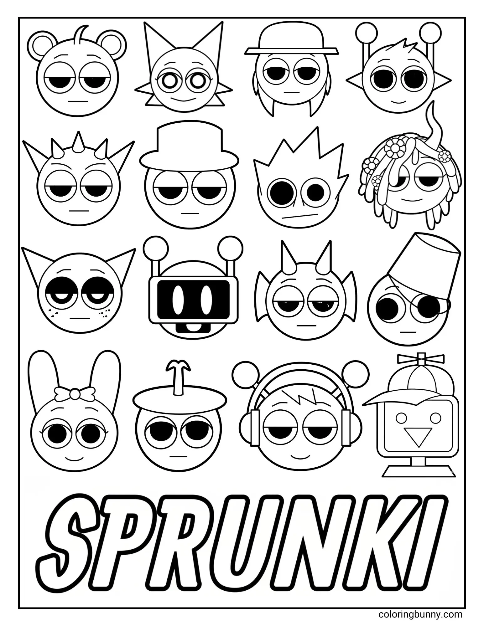 Sprunki Coloring Pages 34 Free Printable PDFs 