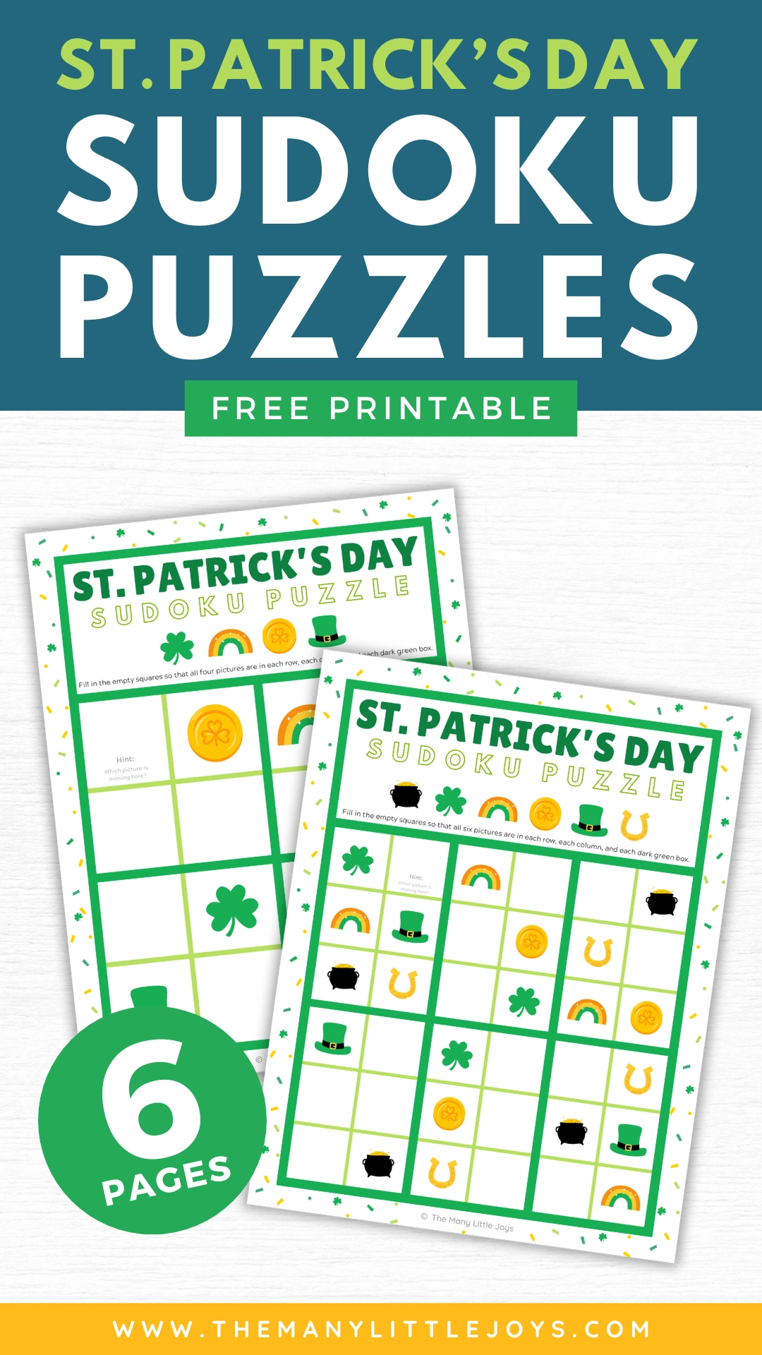 St Patrick s Day Sudoku Puzzles For Kids Free Printable The Many Little Joys St Patrick s Day Sudoku Puzzles For Kids Free Printable The Many Little Joys