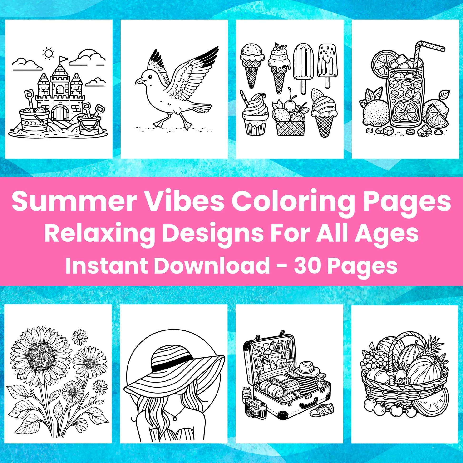 Summer Vibes Printable Coloring Pages ERICA DAWN