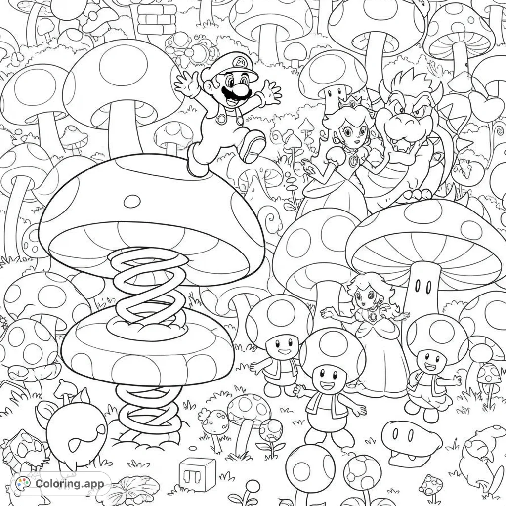 Super Mario Mushroom Mania Coloring app