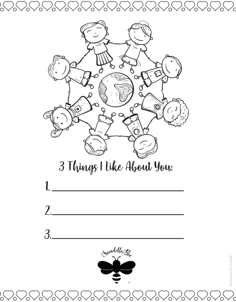 Swaddle Bee Coloring Book Page Free Printable Friendship
