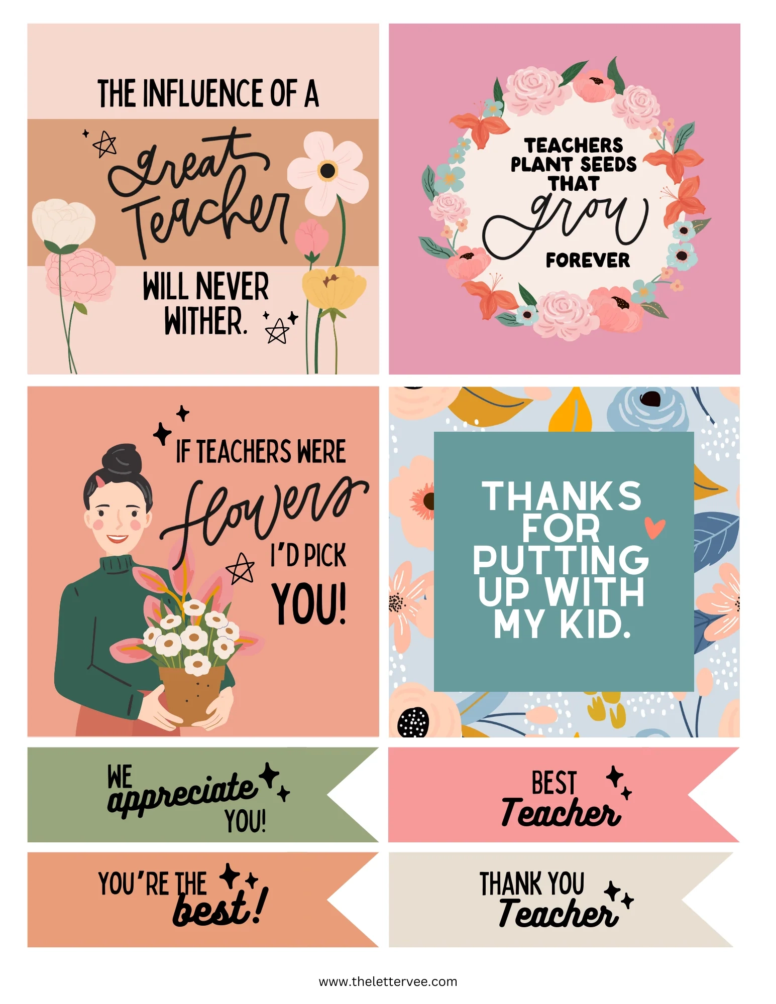 Teacher Appreciation Floral Tags 2024 Collection The Letter Vee Teacher Appreciation Floral Tags 2024 Collection The Letter Vee