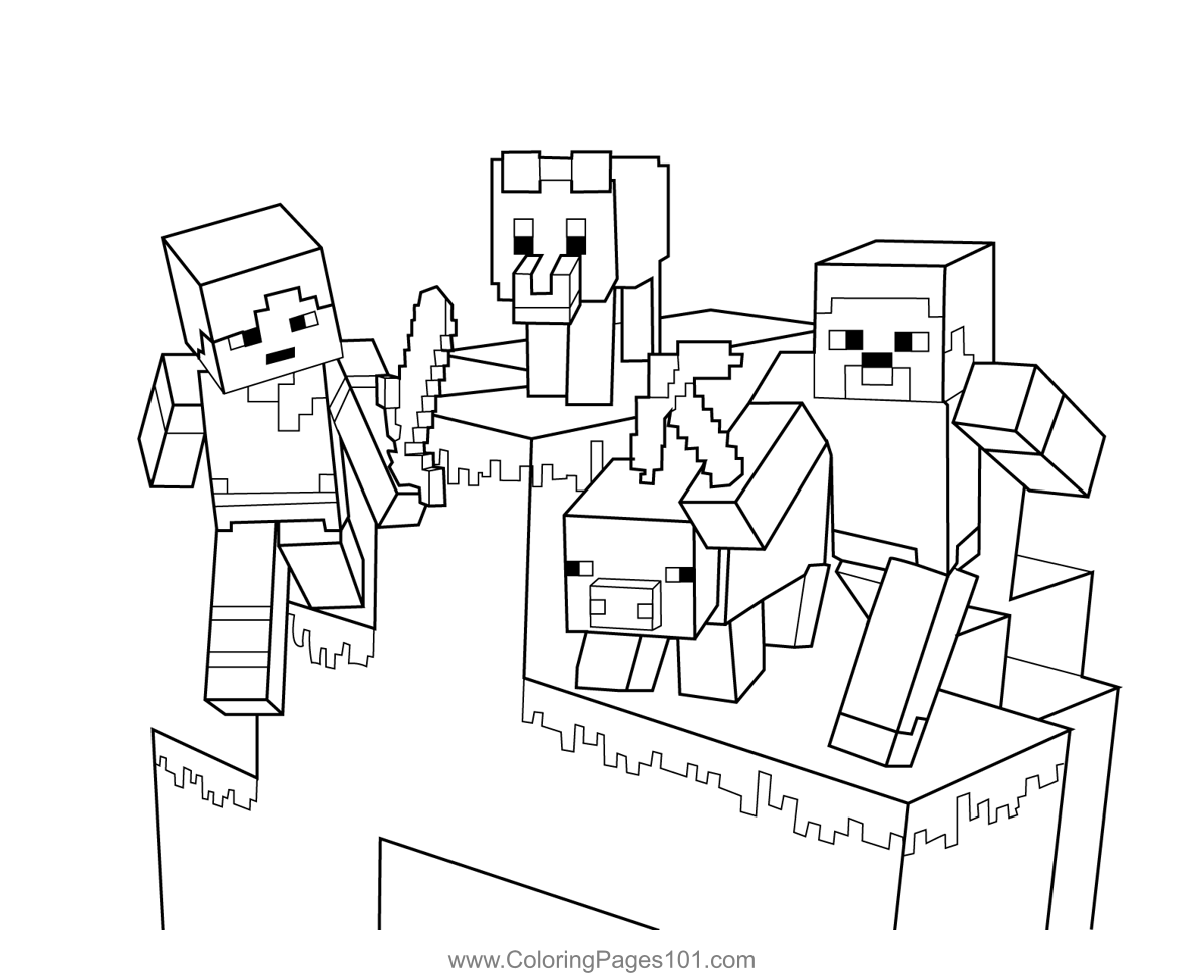 The Guardian Minecraft Coloring Page For Kids Free Minecraft Printable Coloring Pages Online For Kids ColoringPages101 Coloring Pages For Kids
