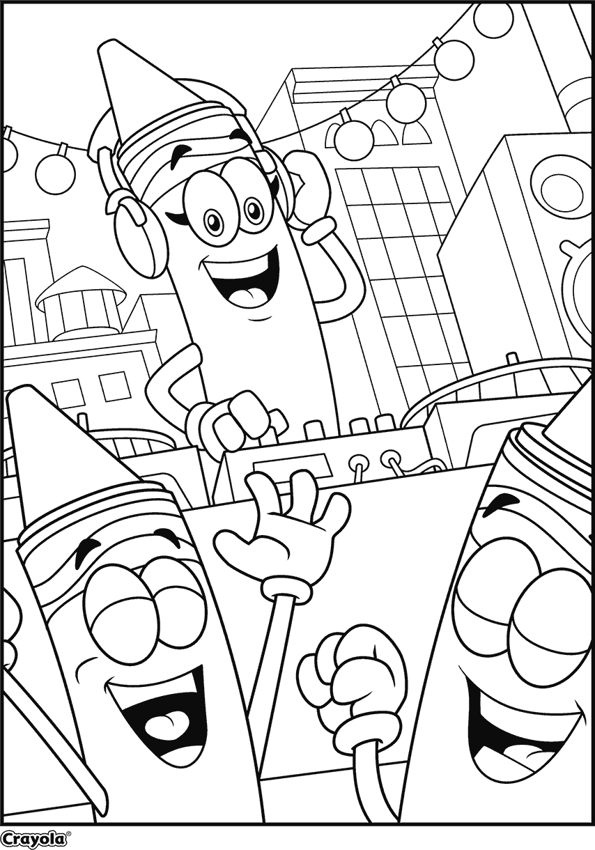 Viola s DJ Party Limited Edition Crayola Color Coloring Page