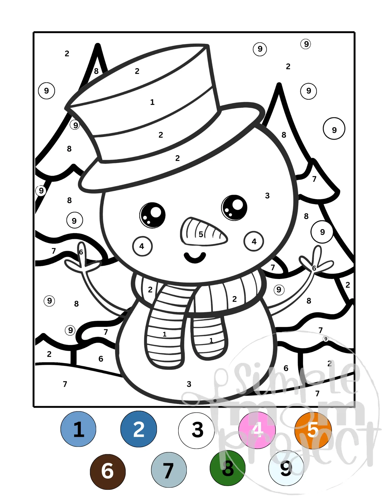 Winter Animals Color By Number 22 Printable Pages For Kids Simple Mom Project Store